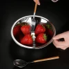 Cross-border stainless steel wide-edge bowl, kitchen multi-functional side dish and seasoning basin, commercial canteen food-grade soup rice bowl Specification image